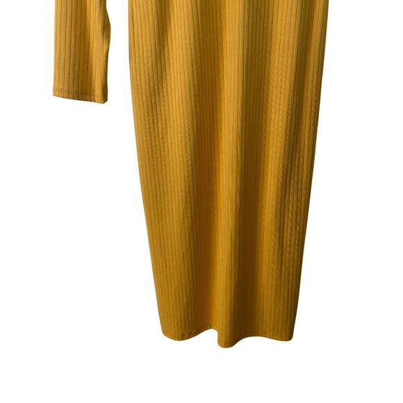 Ashley Stewart Mock Neckline One Sleeve Mustard Yellow Midi Dress Size 1X - Picture 10 of 10